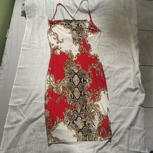 G by Guess Dress. Size Medium. Red, White, and Gold.